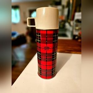 Vintage Red Plaid Thermos